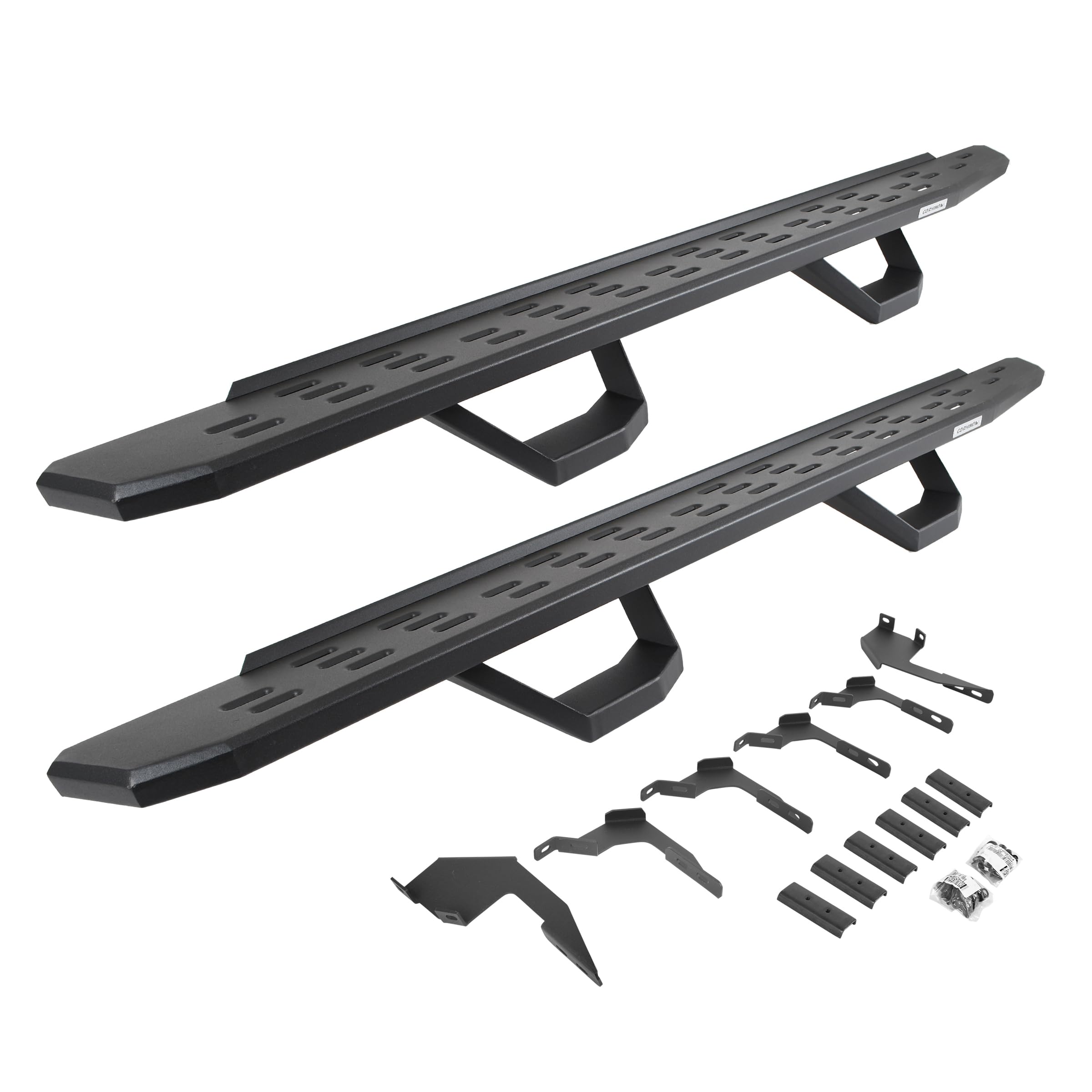 Go Rhino RB30 Running Boards, & Brackets, 2 Pair of Drop Steps | Galvanized Steel, Textured Black | 6963688020PC | Fits 2019-2024 Ford Ranger Crew Cab Pickup