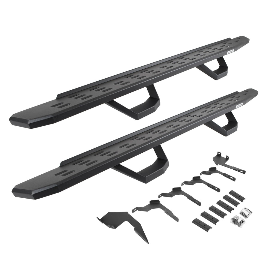 Go Rhino RB30 Running Boards, & Brackets, 2 Pair of Drop Steps | Galvanized Steel, Textured Black | 6963688020PC | Fits 2019-2024 Ford Ranger Crew Cab Pickup