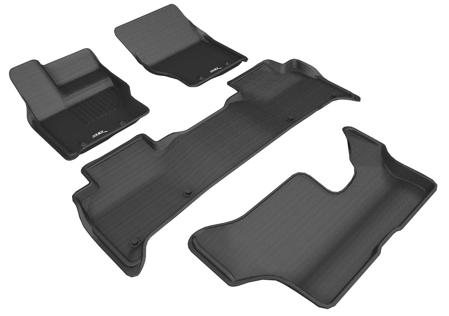 Kagu Floor Mat 3D MAXpider Custom Fit (Black) Compatible with Land Rover Discovery 7-Seat 2017-2026 - Full Set