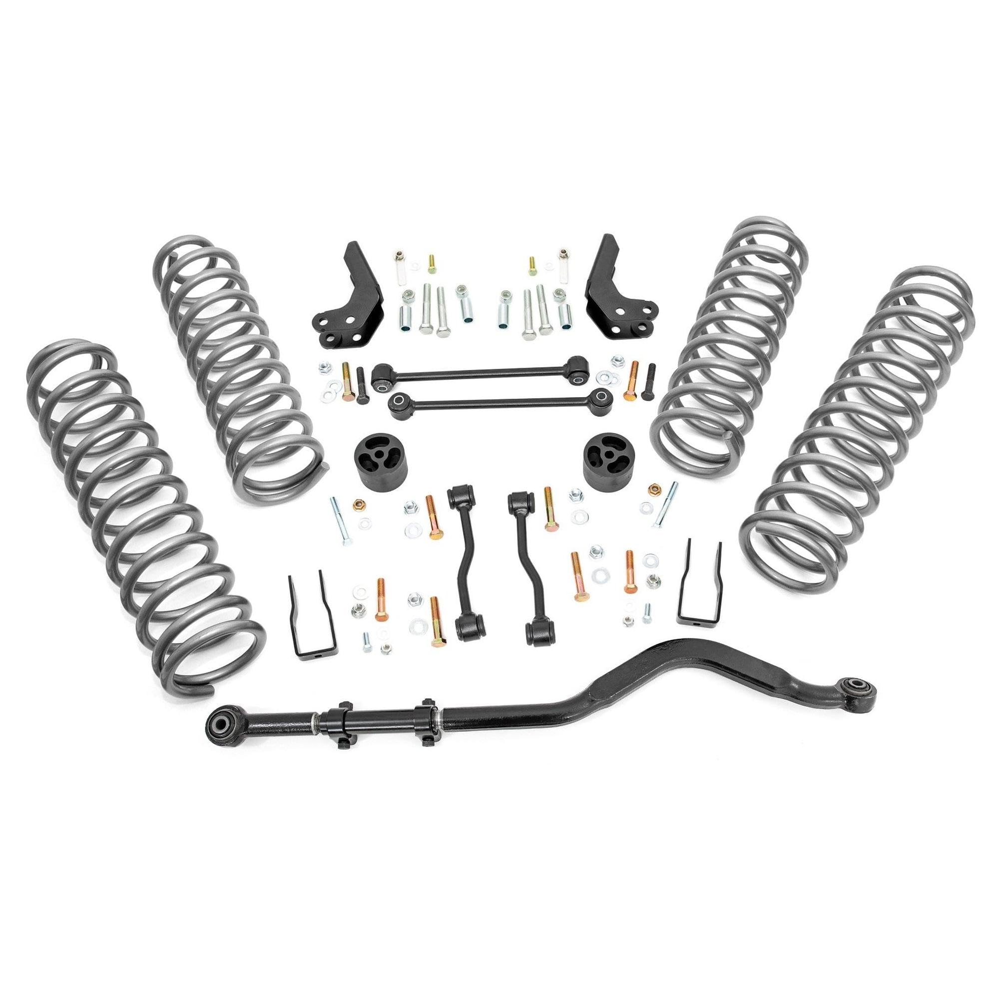3.5" Lift Kit Rough Country for Jeep Gladiator JT (2024-2025) - (No Shocks), OEM Tuned Coil Springs, Fits up to 37" Tires