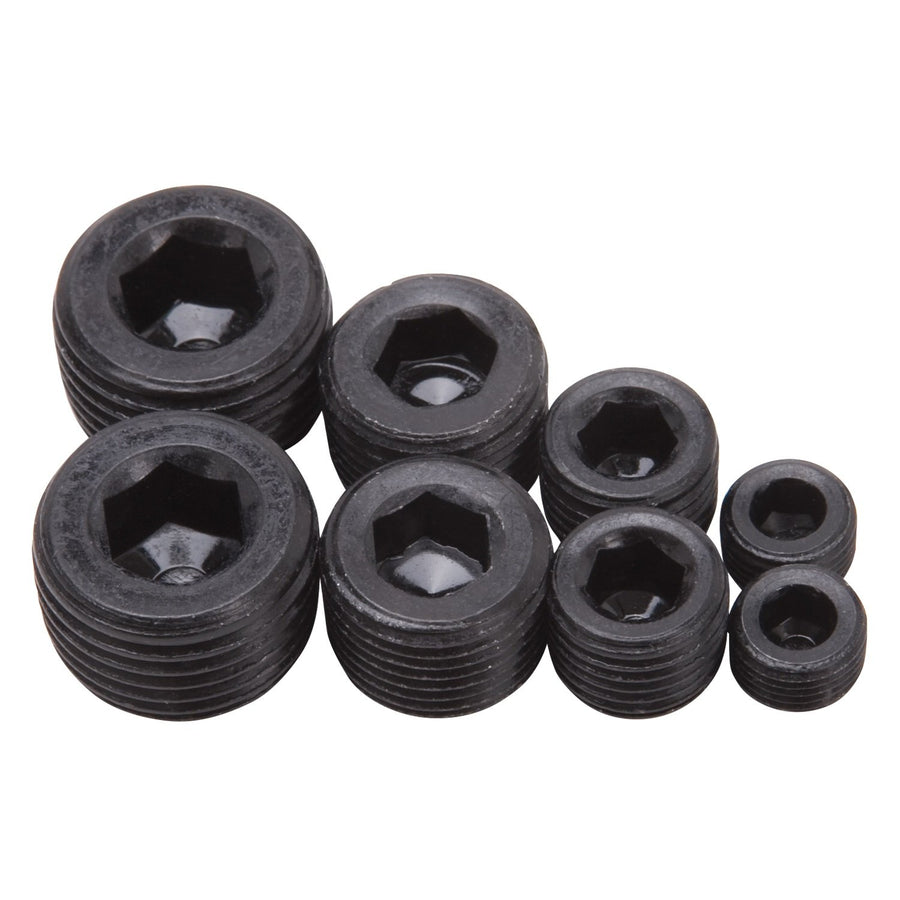 Pipe Plug Kit Edelbrock Fitting, 1Pack, Black
