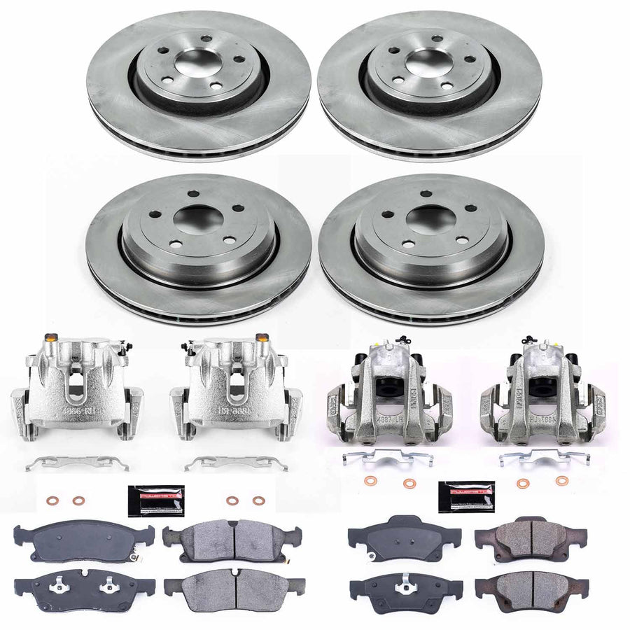 Power Stop KCOE7136 Brake Kit Stock Replacement with OE Calipers- Front & Rear For Jeep Grand Cherokee 2016-2019 [Model Specific]