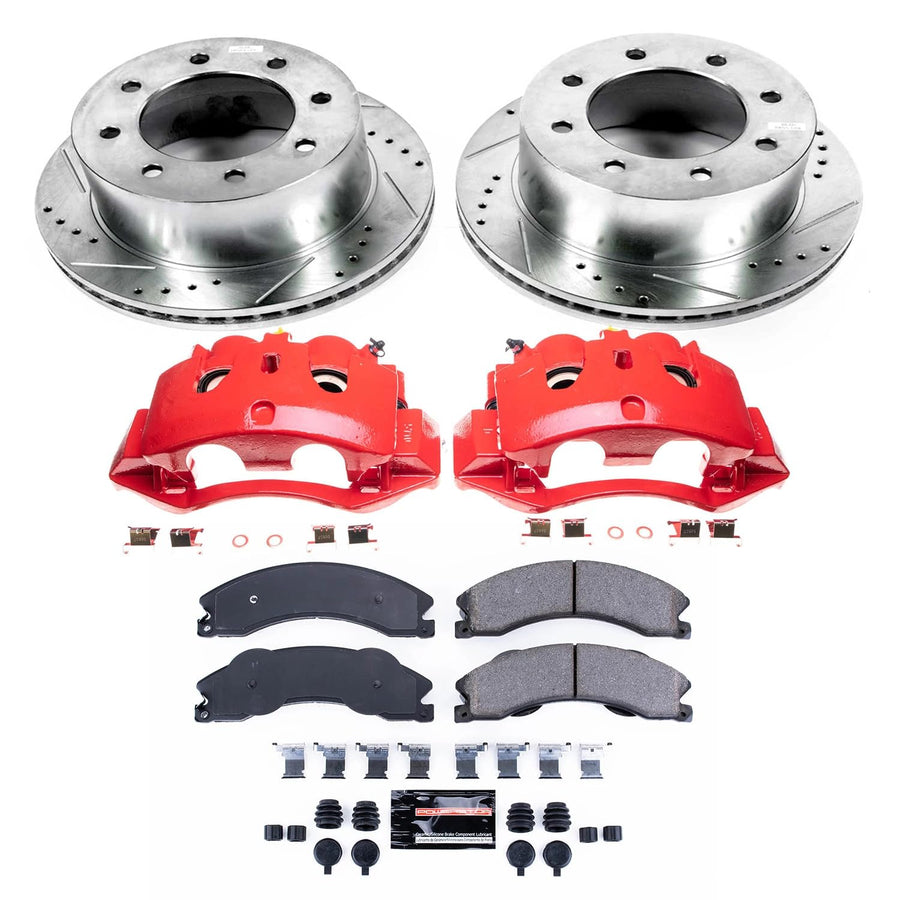 Power Stop Evolution Sport KC5562 Rear Caliper Kit-Drilled/Slotted Rotors, Carbon Ceramic Brake Pads, Calipers