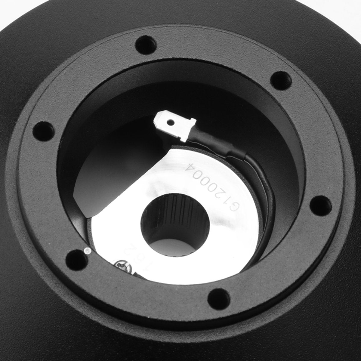 NRG Innovations Short Hub Steering Wheel, Aluminum Steering Shaft, 6x70mm Bolt Pattern Quick Release Adapter Unit, Compatible With 97-03 Ford F150/ F250/ F350; 04-08 F250/ F350, Black, NRG-SRK-162H