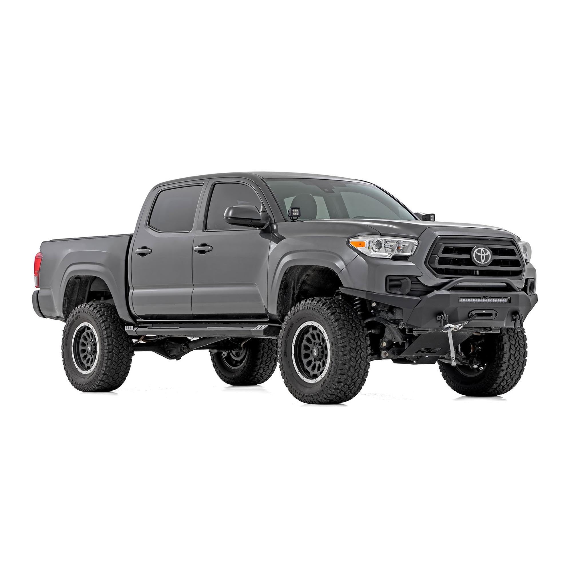 Rough Country HD2 Running Boards for Toyota Tacoma Double Cab (2005-2023) - 5" Wide Non-Slip Step, Easy Bolt-on Install