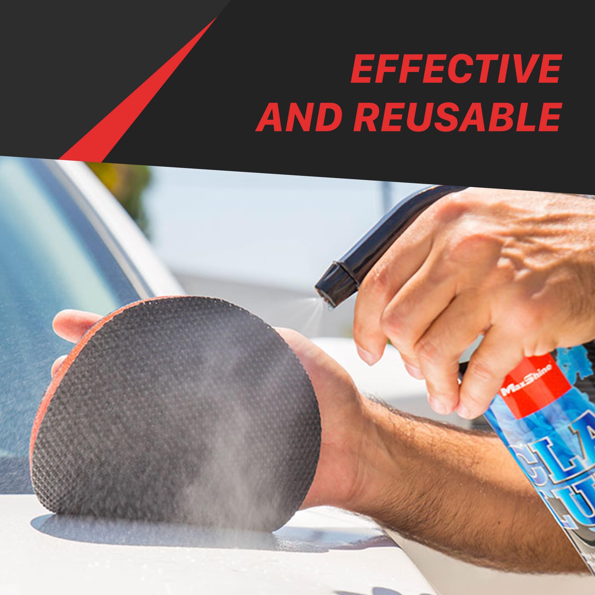 6" Maxshine Universal Clay Polishing Pad – Reusable Decontamination Pad for Car Detailing – Removes Overspray, Brake Dust, Sap & Water Spots – Use by Hand or DA Polisher