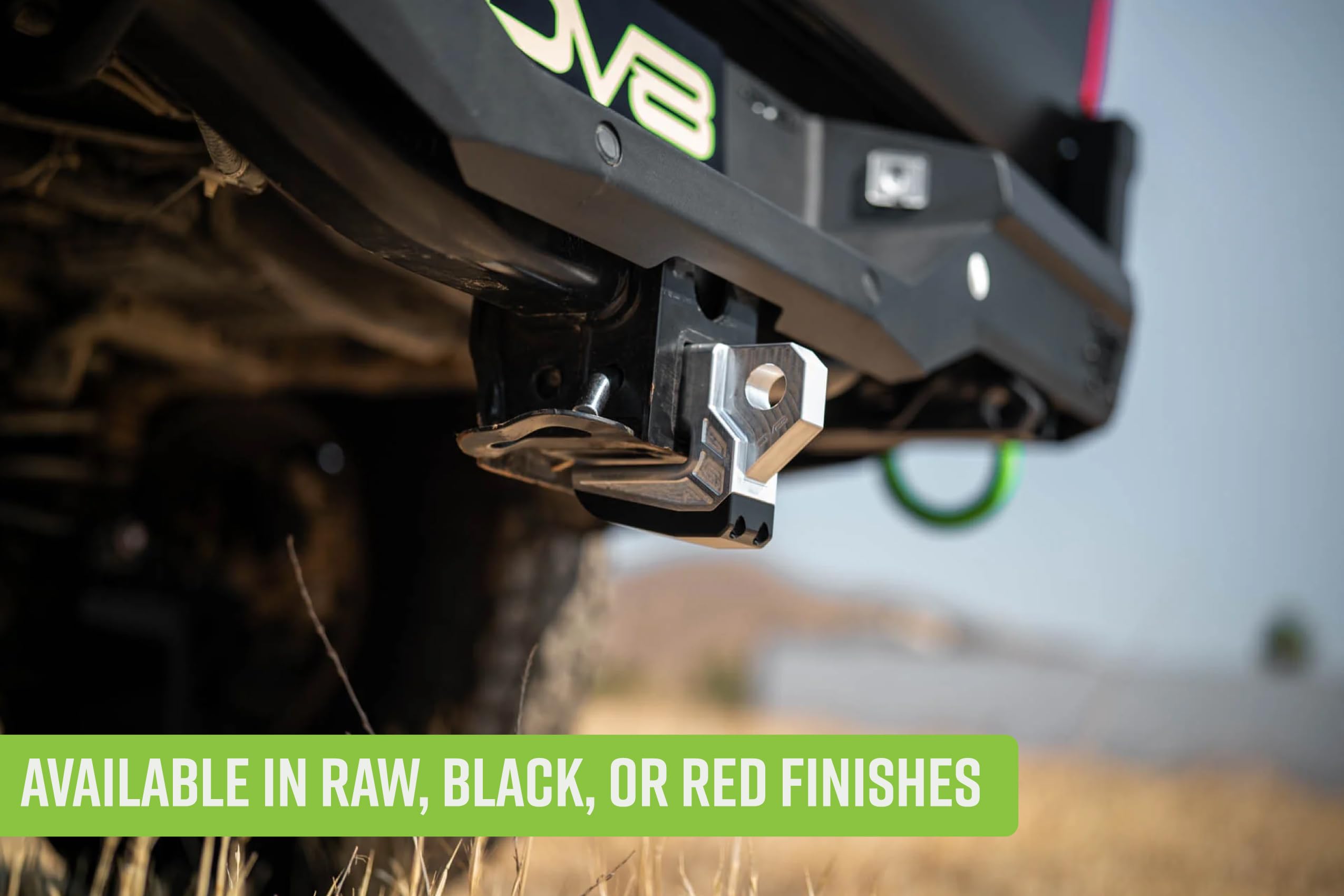 Xtract Hitch Skid Plate DV8 Offroad | Rear Skid Plate Hitch Mounted | 1" Thick Mount for 3/4" D-Ring | Designed to Mount to 2" Receiver with a 5/8" Pin | 13,000 lb Working Load Limit (Red)