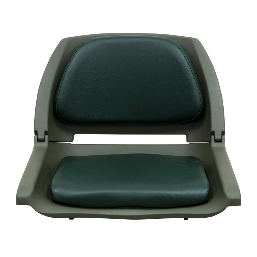 8WD139 Series Wise Molded Fishing Boat Seat with Marine Grade Cushion Pads, Green Shell, Green Cushion