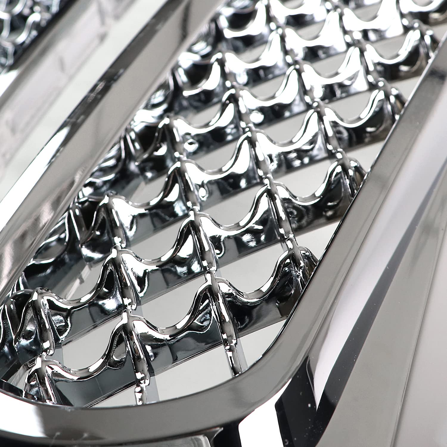 Chrome Mesh Front Hood Grill Grille Spec-D Tuning Compatible with Chevy Equinox 2010-2015 Upper+Lower