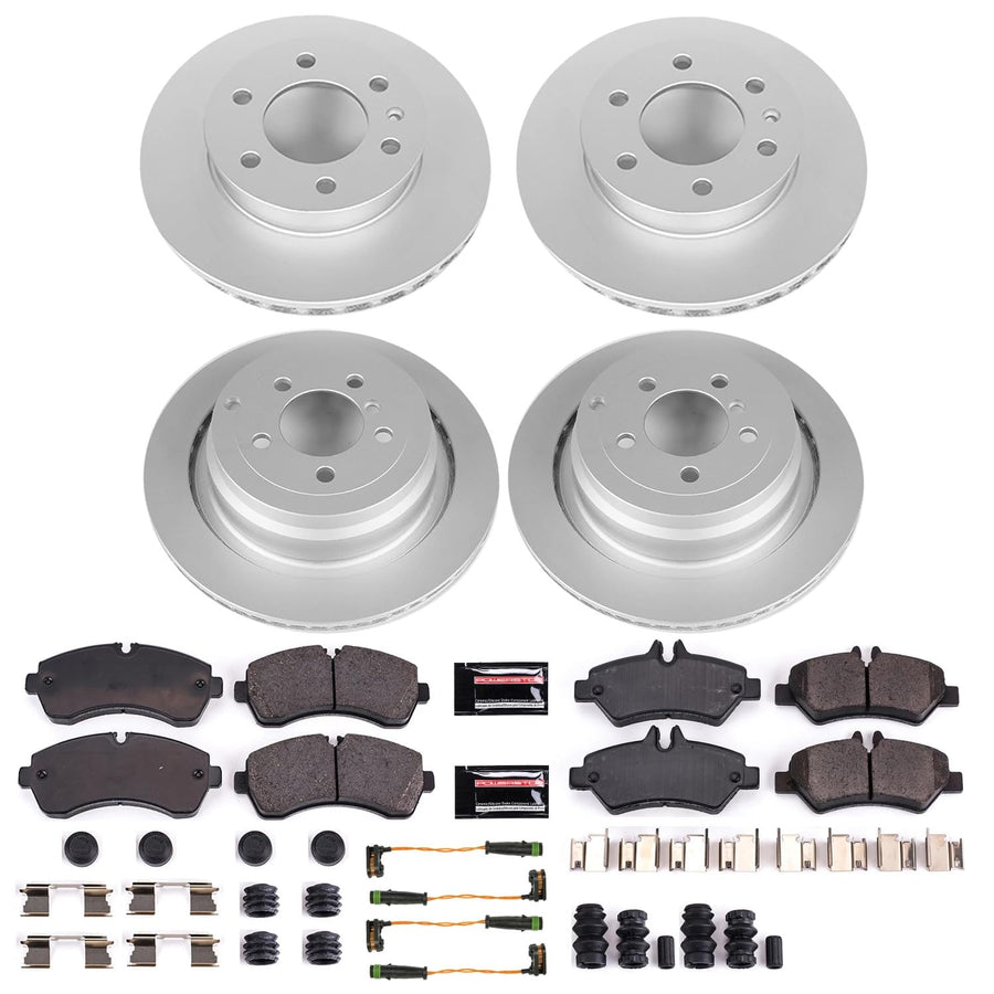Power Stop Front and Rear CRK8342 Coated Brake Rotors and Z23 Carbon Fiber Brake Pads Kit