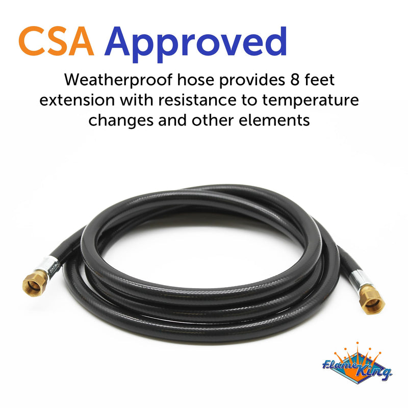 Flame King RV Slide Out Thermo Rubber Hose Assembly, 96 Inch, 3/8 Inch ID, Female to Female - 100159-96
