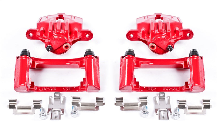 Power Stop S4696 Rear Pair of High-Temp Red Powder Coated Calipers for Chevrolet Camaro 1998-2002, Pontiac Firebird 1998-2002 [Model Specific]