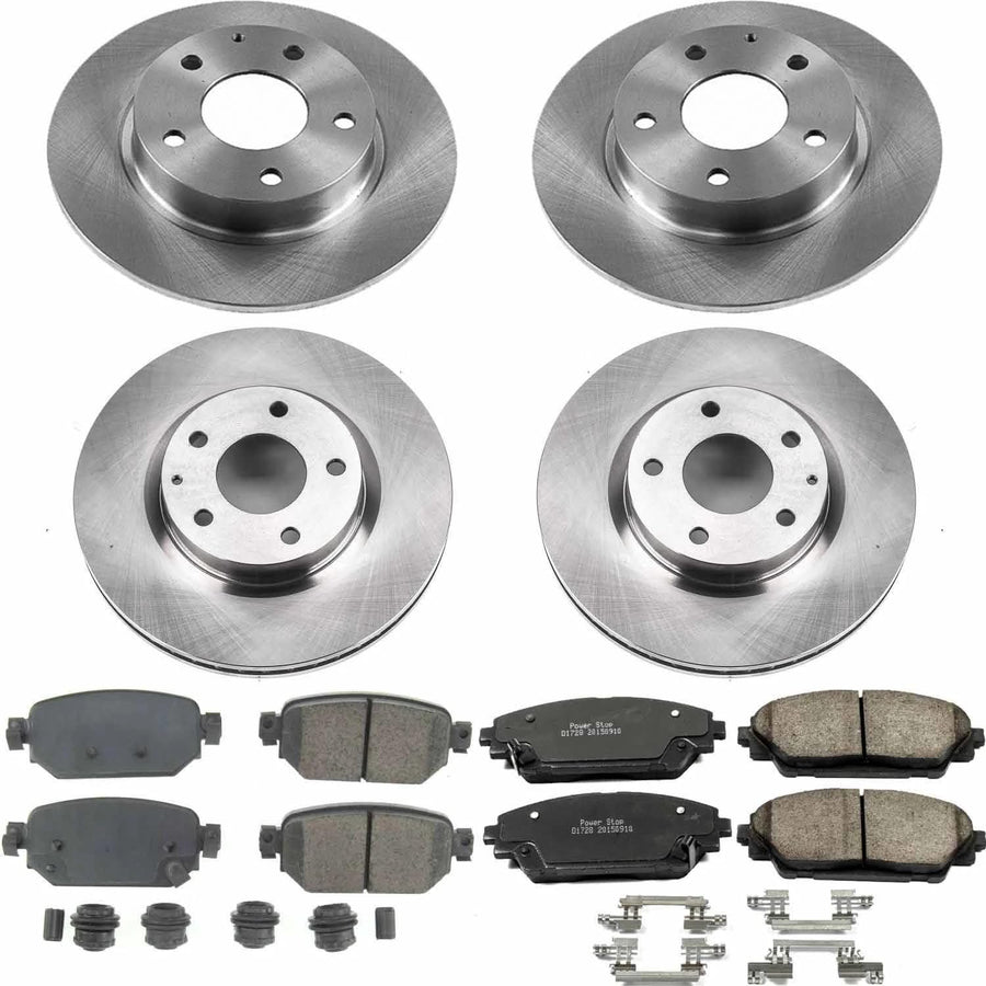 Power Stop Autospecialty KOE8282 Front and Rear Replacement Brake Kit-OE Brake Rotors & Ceramic Brake Pads For Mazda 3 2017-2018, Mazda CX-3 2019-2021 [Model Specific]