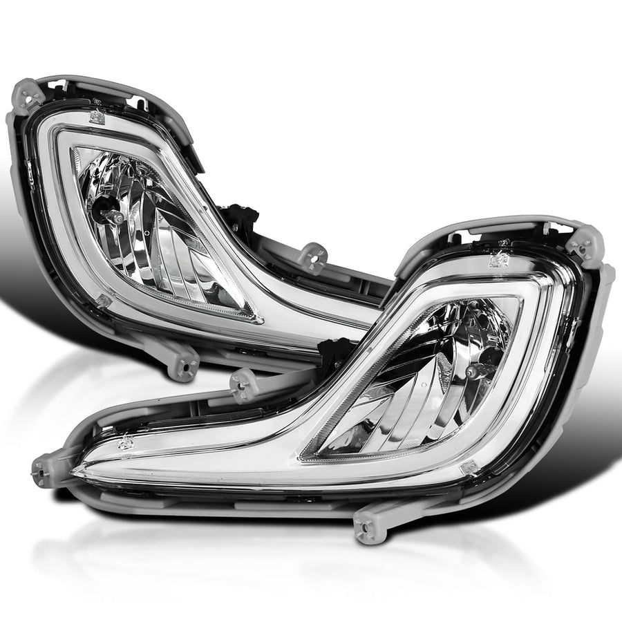 Fog Lights Spec-D Tuning Clear + Bulbs + Switch Compatible with 2012-2017 Hyundai Accent L+R Pair Assembly