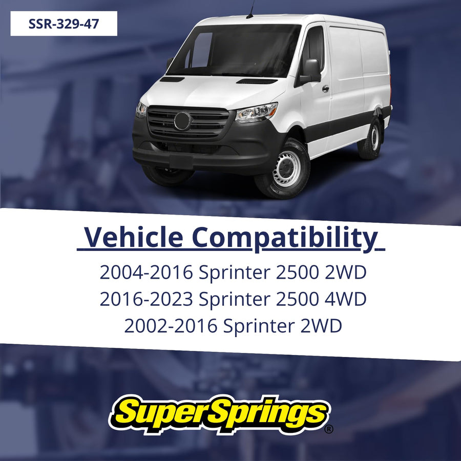 SumoSprings SSR-329-47 Rear for Mecedes-Benz Sprinter 2500, Black