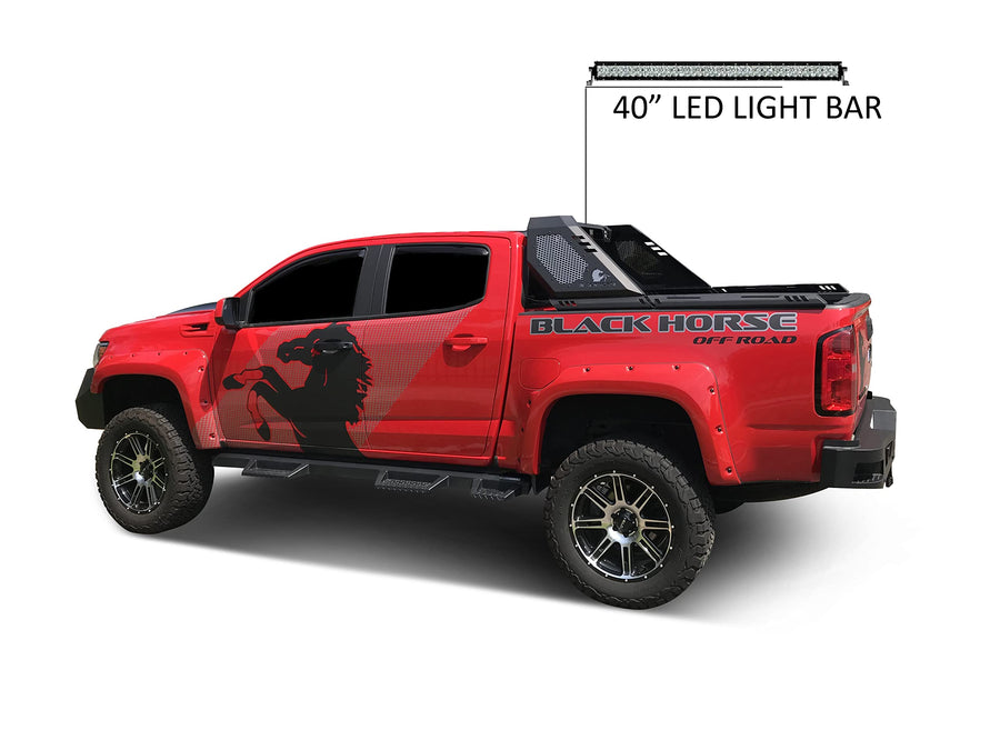 Vigor Roll Bar Black Horse Modular W/40" led Light Bar Compatible with 2015-2024 Chevrolet Colorado|2015-2024 GMC Canyon-VIRB05B-KIT