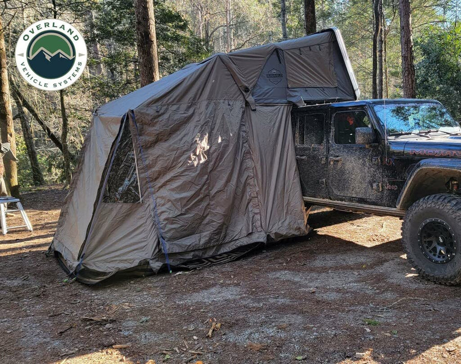 HD Bushveld Annex Overland Vehicle Systems for 4 Person Roof Top Tent - 420D Heavy Duty Polyester Rip-Stop Material with 120G Fadeless Gaze Breathable Windows - Secure Storage Bag