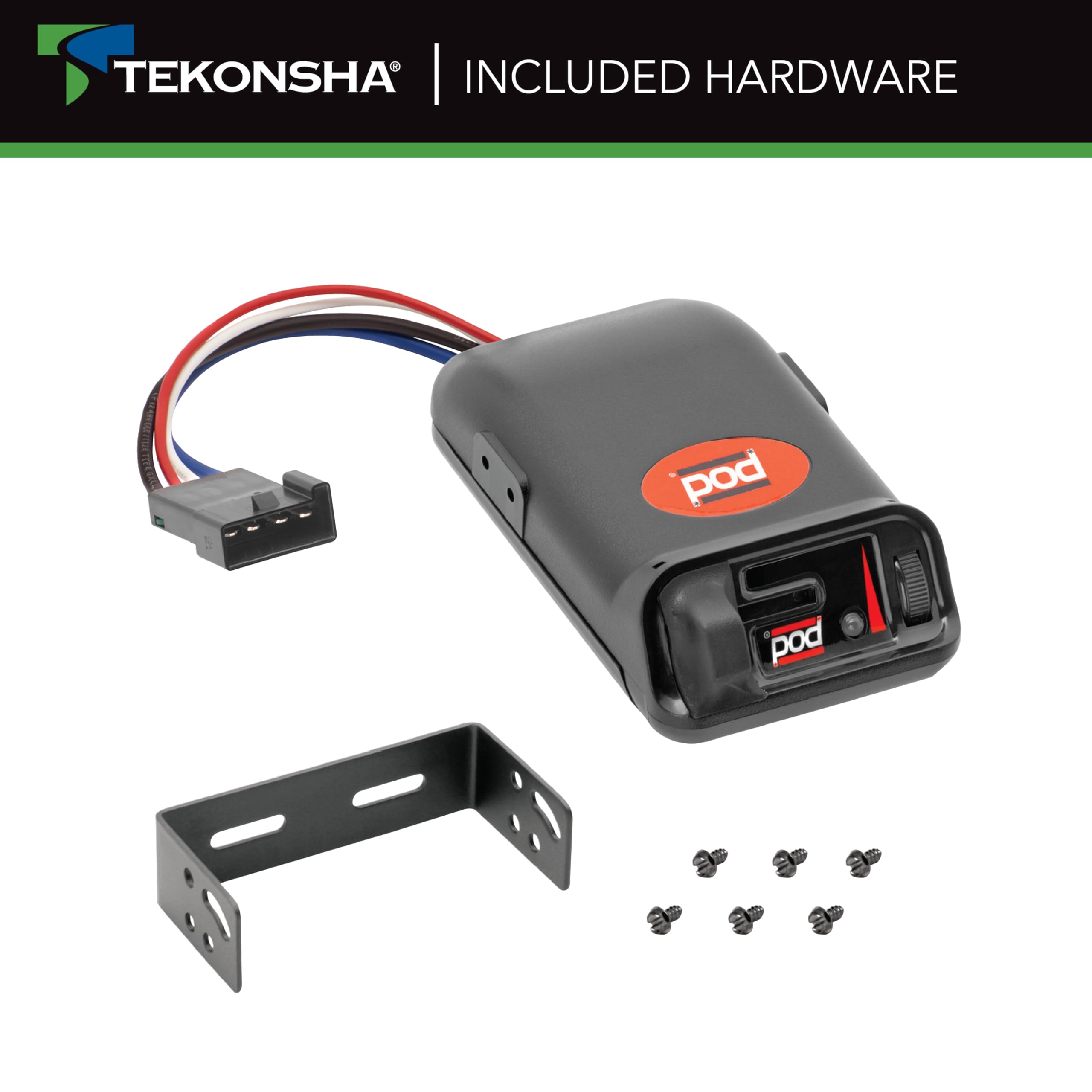 POD Trailer Time-Delay Electric Brake Controller Pro Series 80500 for Trailers with 1-2 Axles, Compatible with Ford, GM, Chevy, Dodge, RAM, Toyota, Jeep, and More with 2 and 4 Brakes