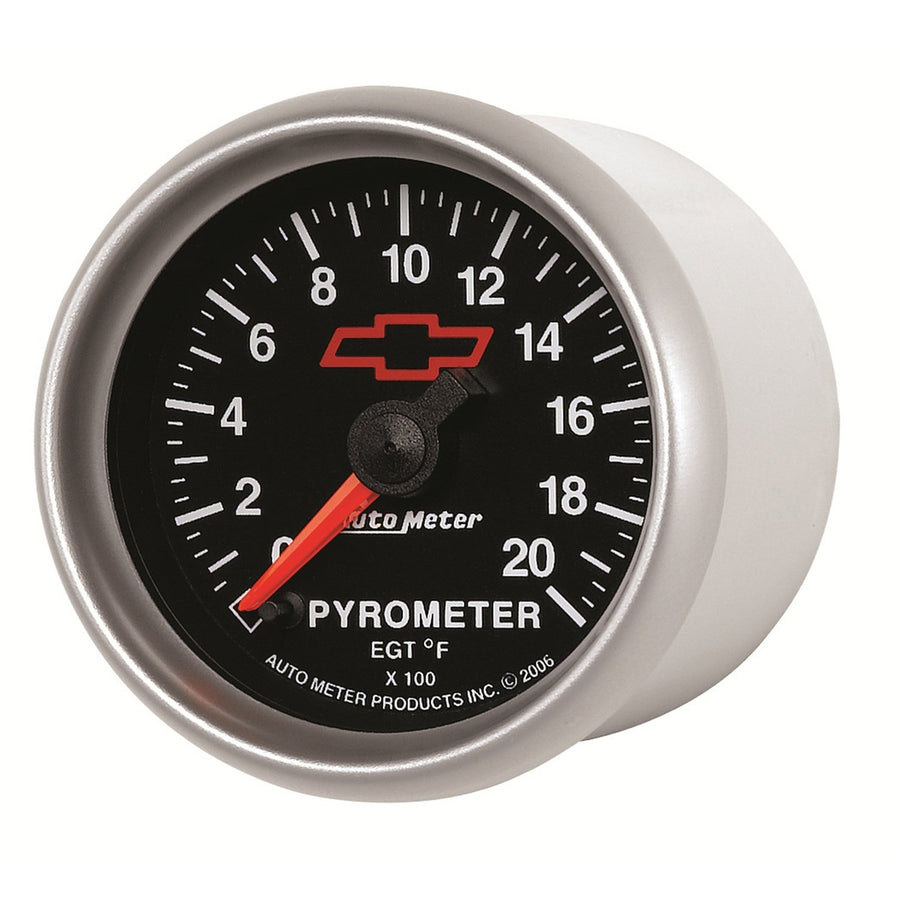 Auto Meter 3645-00406 2-1/16" Red GM Performance Part 0-2000 Degree Fahrenheit Full Sweep Electric Pyrometer Gauge Kit