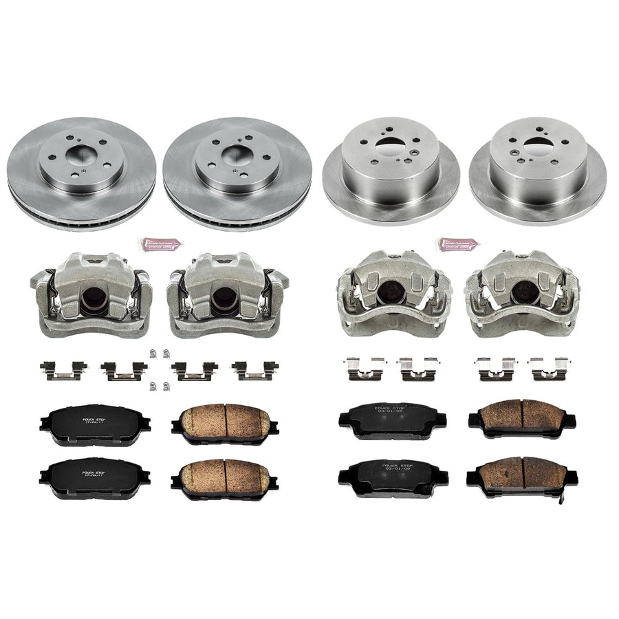 Power Stop KCOE5476 1-Click Autospecialty OE Replacement Brake Kit with Calipers For Toyota Sienna 2004-2010 [Model Specific]
