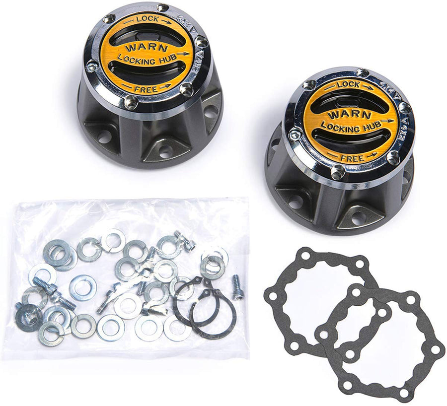 Premium WARN 9062 Manual Locking Hub with Zinc Aluminum Alloy Dial, Dual Seals and 27 Splines, Chrome, 1 Pair