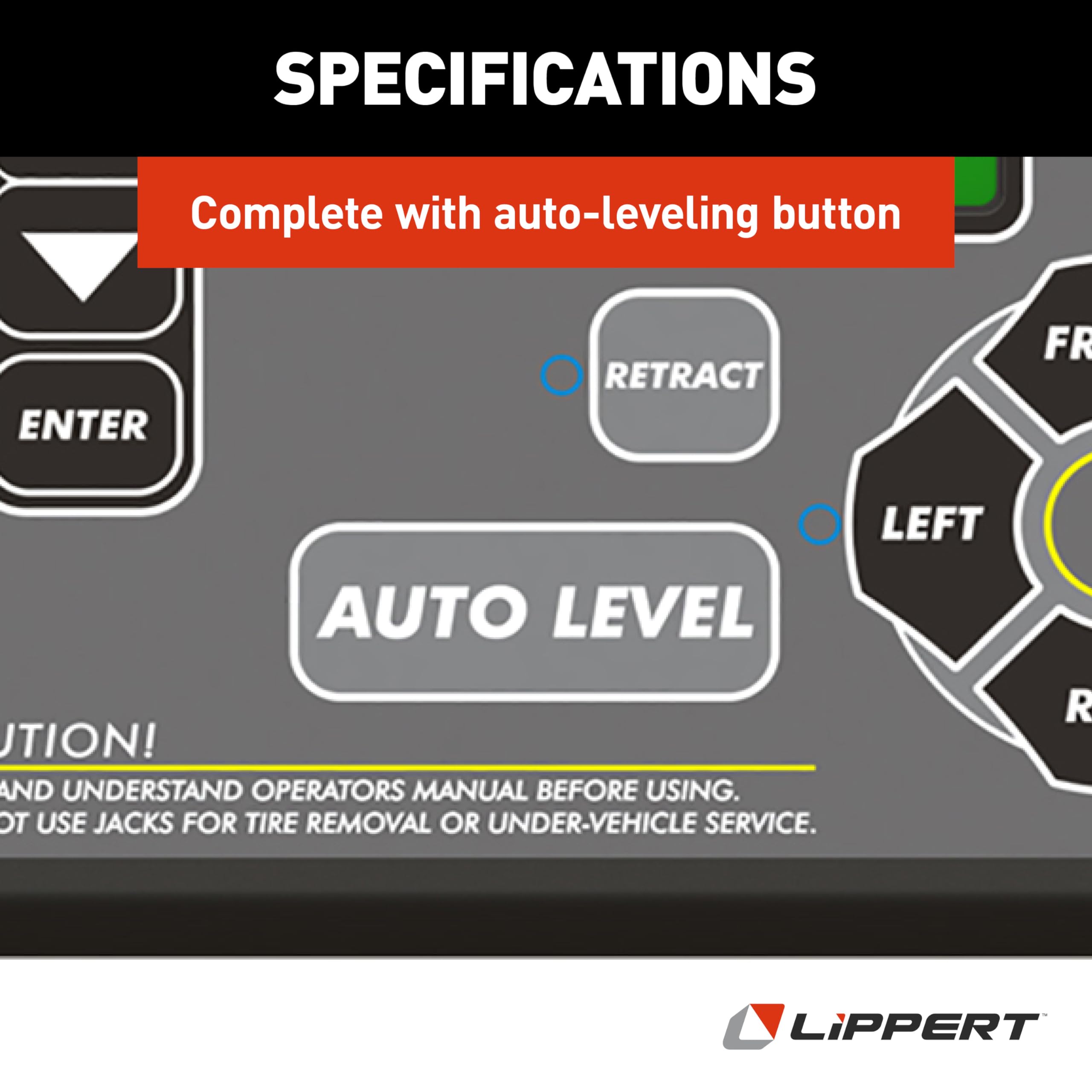 Lippert 5th Wheel and Travel Trailer Ground Control RV Leveling System Replacement Touchpad with Auto-Leveling Button - 421484
