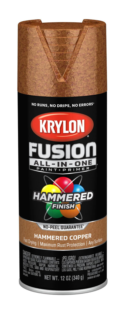 Krylon All-In-One Adhesive Hammered Finish Spray Paint for Indoor/Outdoor Use, 12 oz, Copper