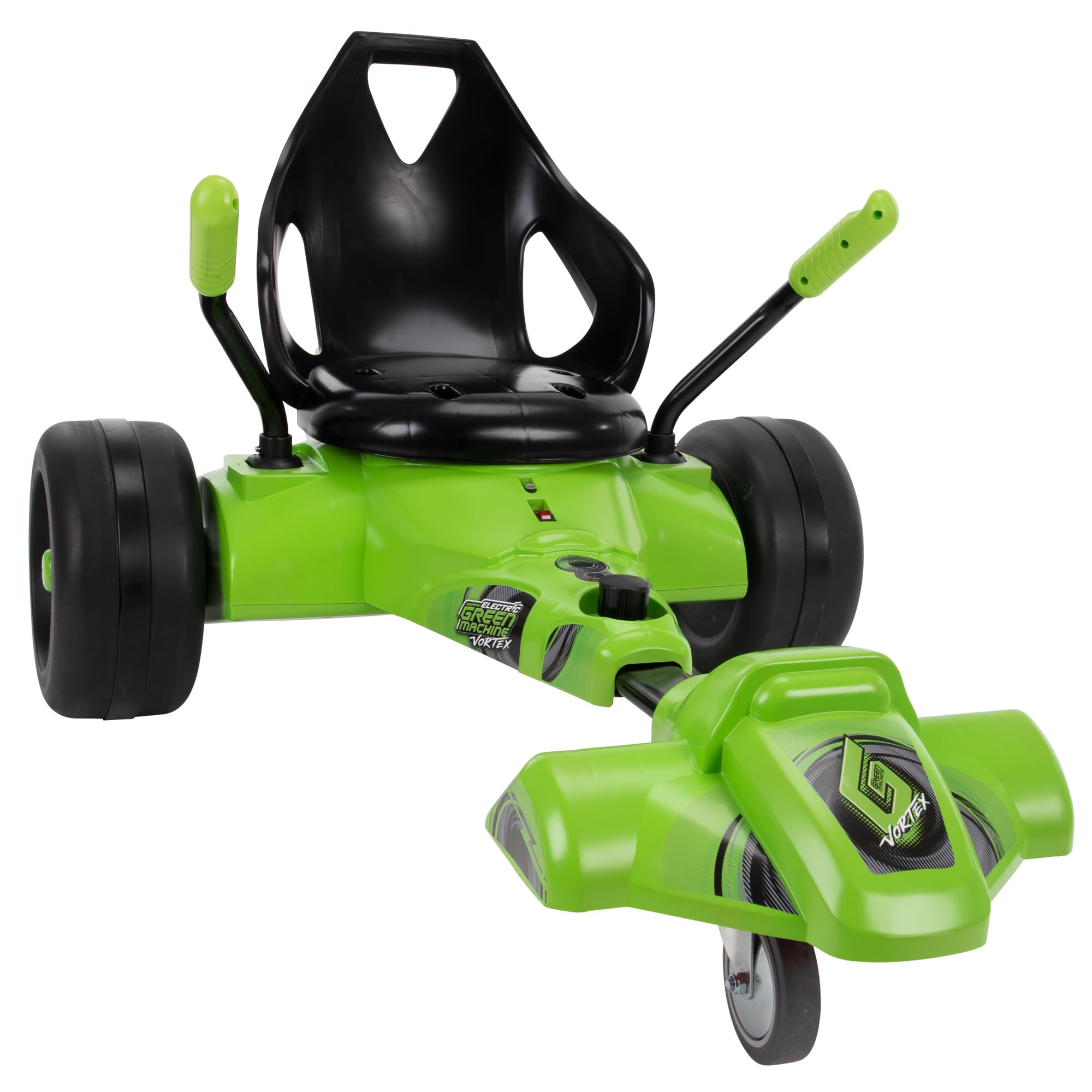 Huffy Vortex Green Machine 12V Battery Powered Ride On, Ideal for Ages 8+, Easy to Operate, Adjustable Frame, Endless Fun, Balanced Spins and Wheelies, 8 MPH, Max Weight 150 Pounds