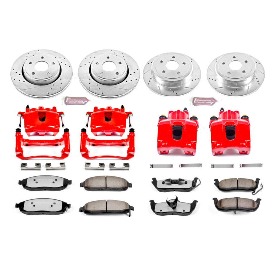 Power Stop Z36 KC2220-36 Front & Rear Truck and Tow Brake Kit with Calipers For Jeep Commander 2006-2010, Jeep Grand Cherokee 2005-2010 [Model Specific]