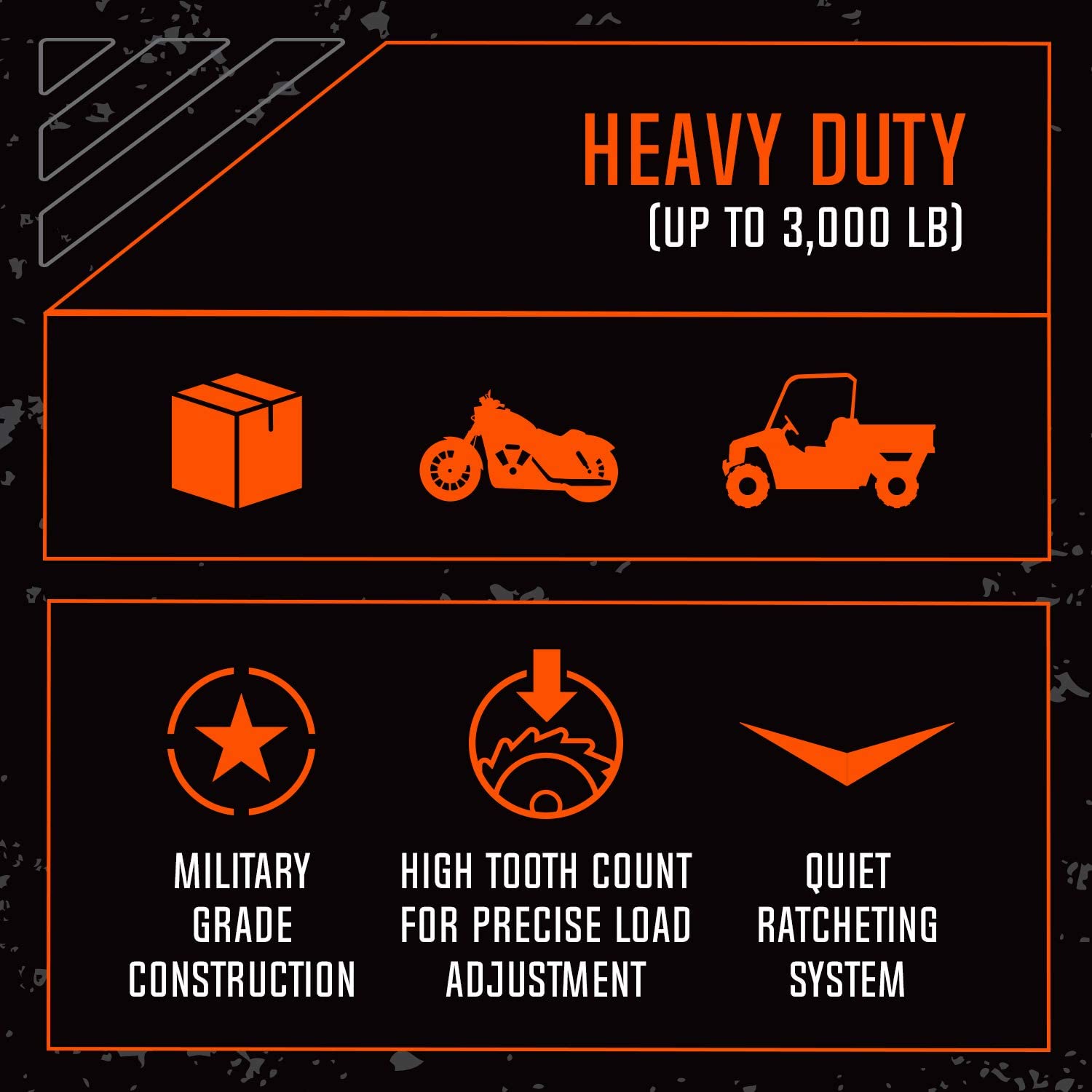 10’ SmartStraps Tactical Ratchet Straps, 2 Pack — Heavy Duty Tie-Down Straps — 3,000lb Break Strength, 1,500lb Safe Work Load — Haul Dirt Bikes, ATVs, and Mowers