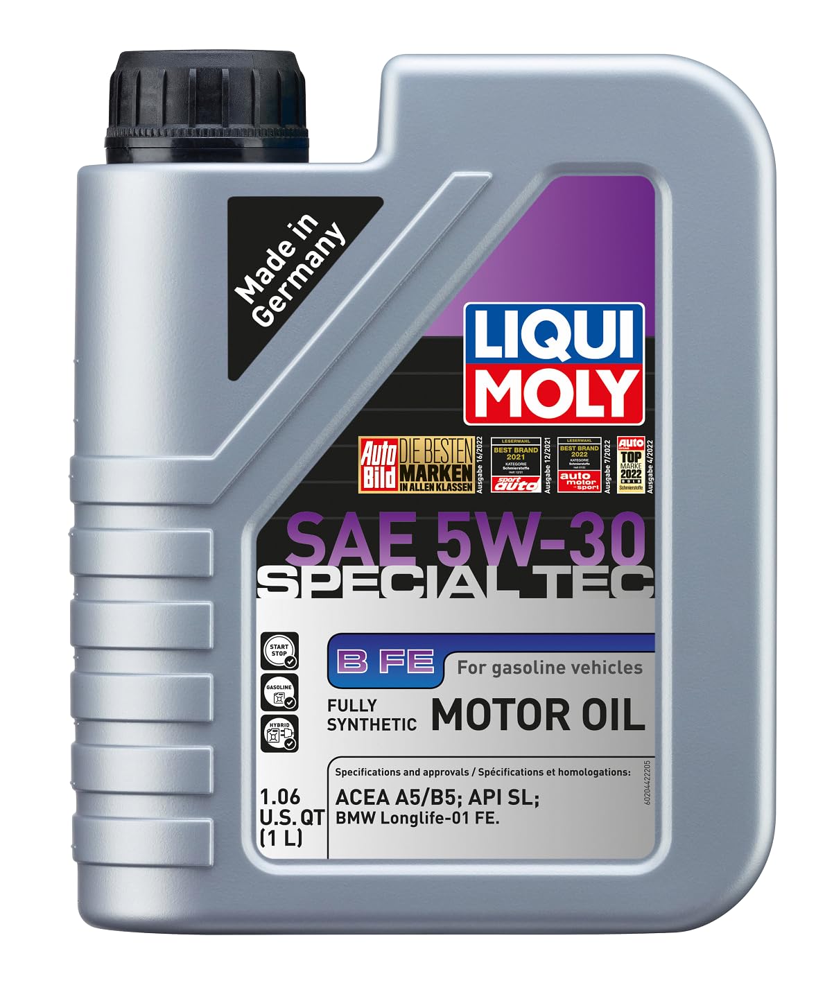 LIQUI MOLY SAE 5W-30 Special Tec B | 1 L | Fully synthetic engine oil | SKU: 20442