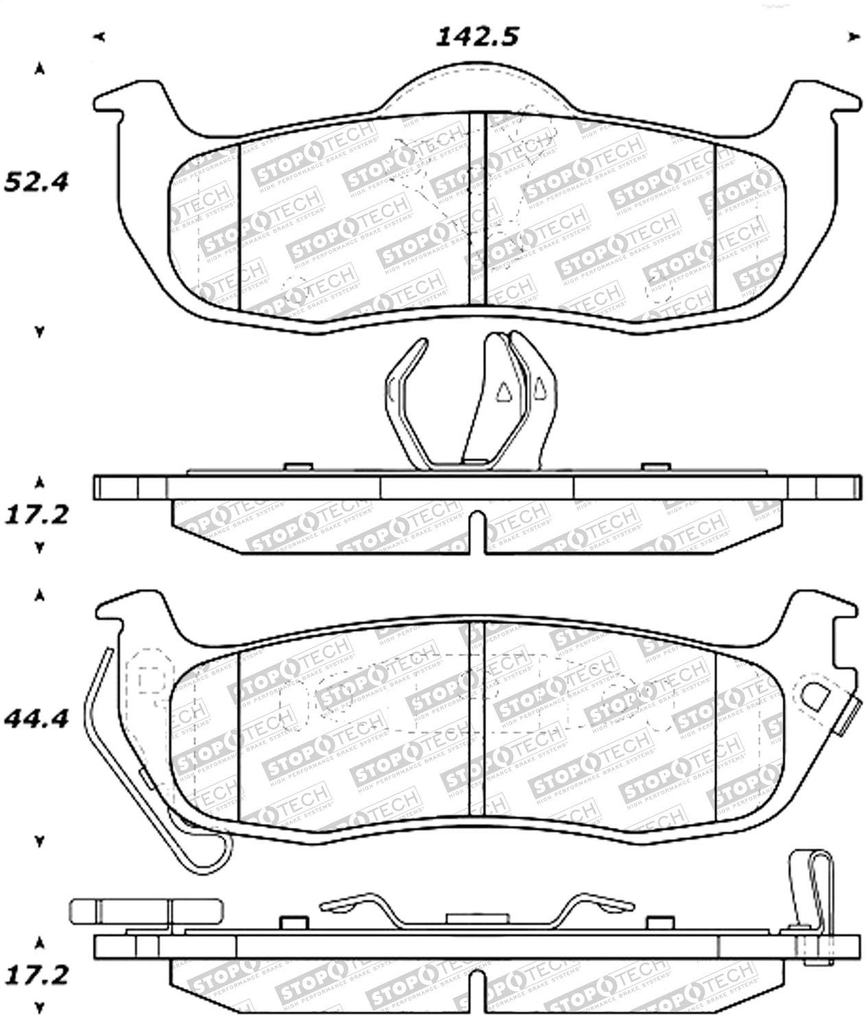 Brake Pads StopTech 305.10410 Street Select with Hardware