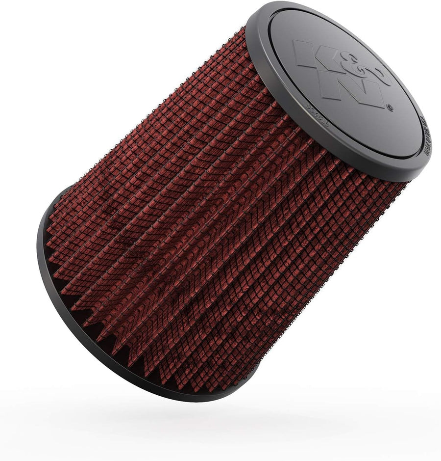 High-Flow K&N Original Lifetime Universal Clamp-On Air Filter: High Performance, Premium, Washable: Flange Diameter: 4 In, Filter Height: 7 In, Flange Length: 0.625 In, Shape: Round Tapered, RF-1015