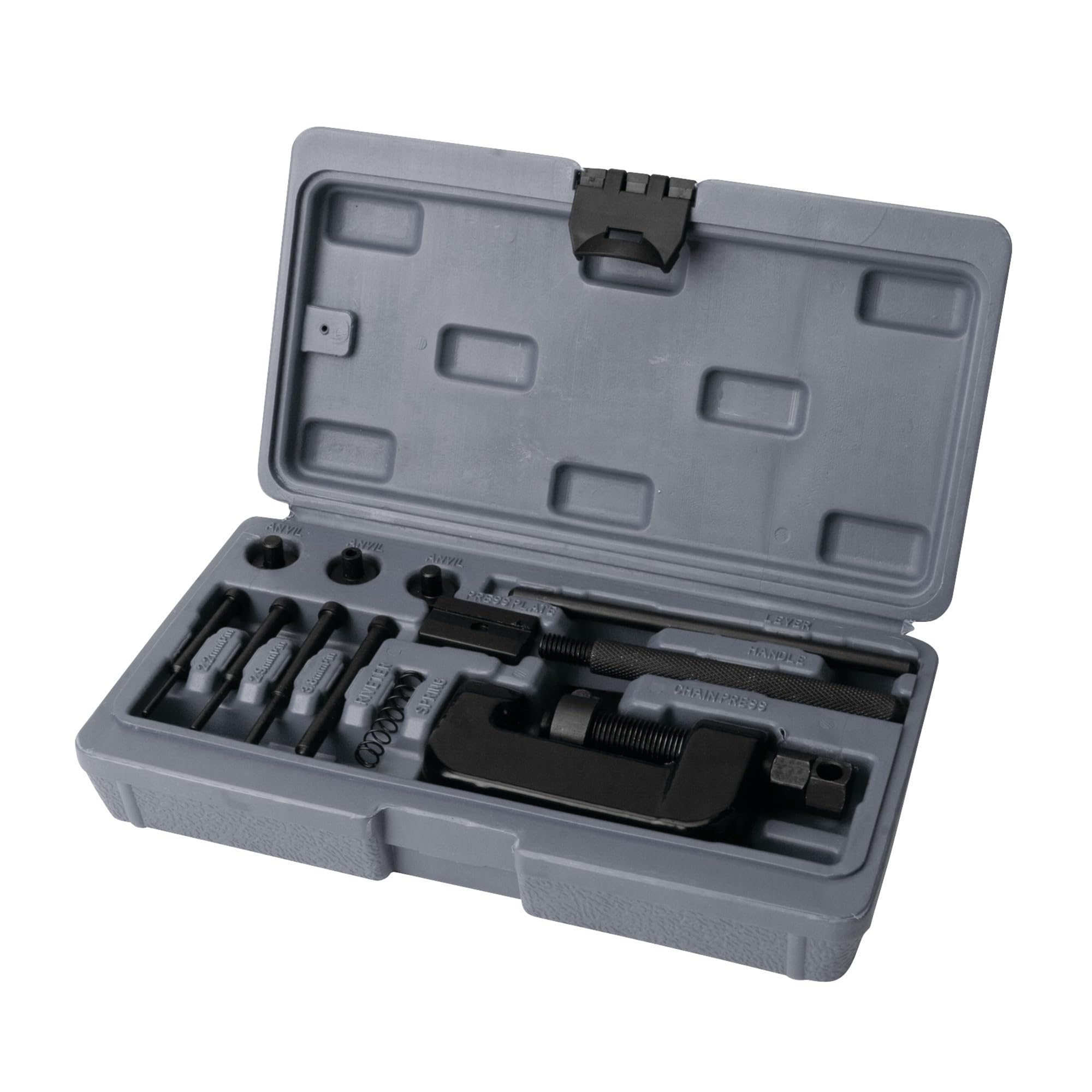 Heavy Duty Performance Tool W89100 Chain Breaker Kit with Blow Molded Case - For Motorcycle and Bicycle Chains