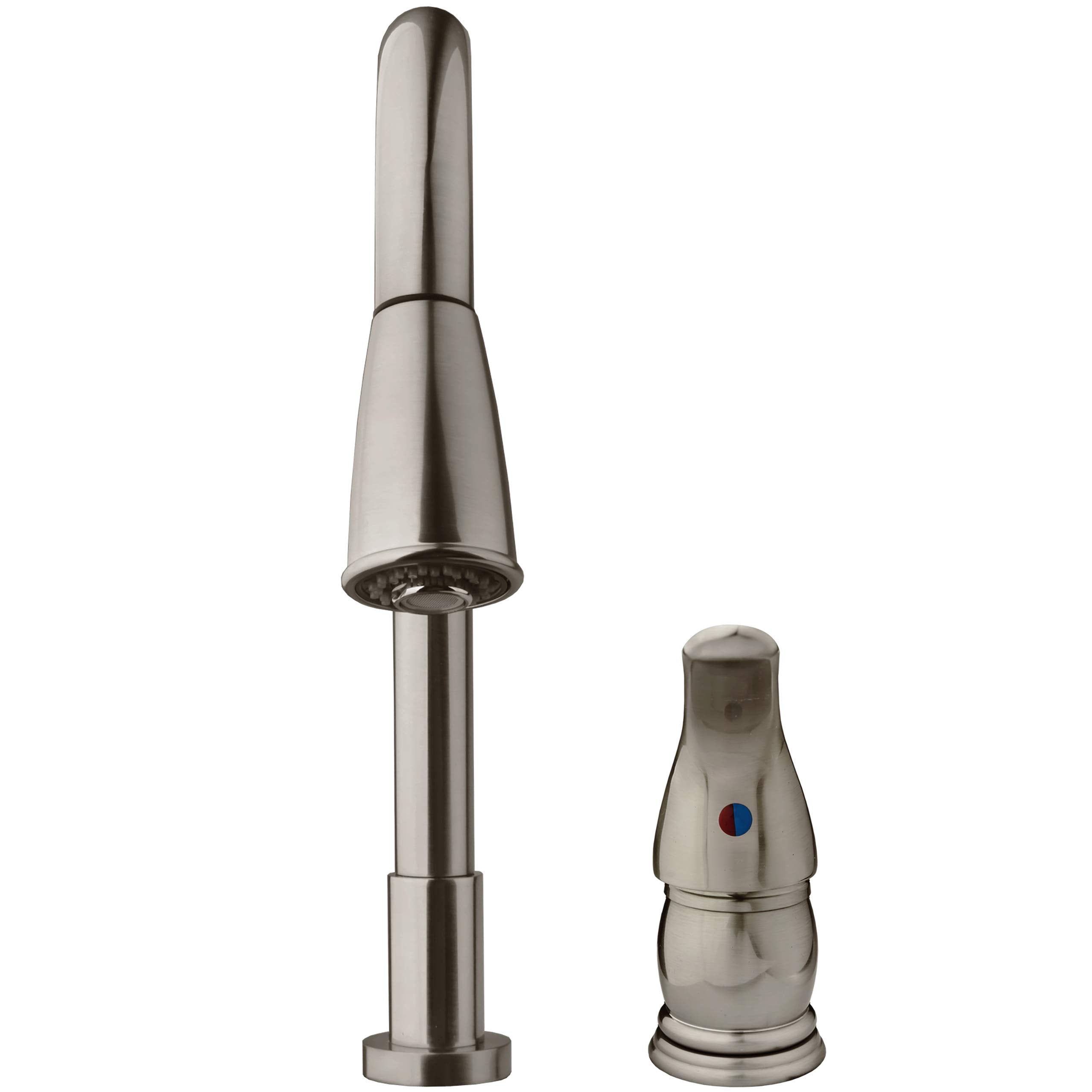 Dura Faucet RV DF-NMK503-SN Pull-Down Kitchen Sink Faucet with Side Lever (Brushed Satin Nickel)