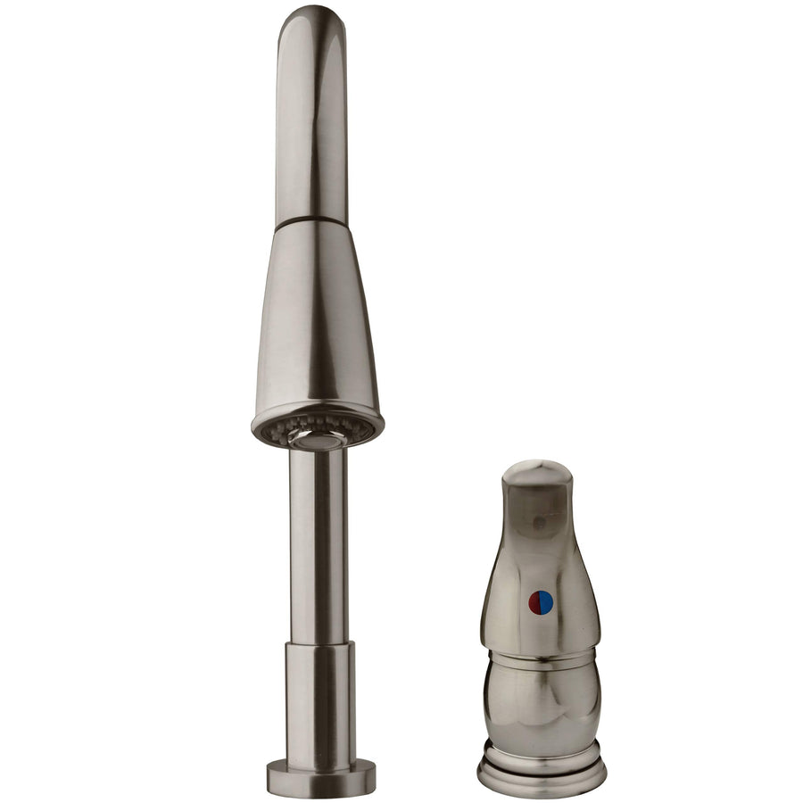 Dura Faucet RV DF-NMK503-SN Pull-Down Kitchen Sink Faucet with Side Lever (Brushed Satin Nickel)