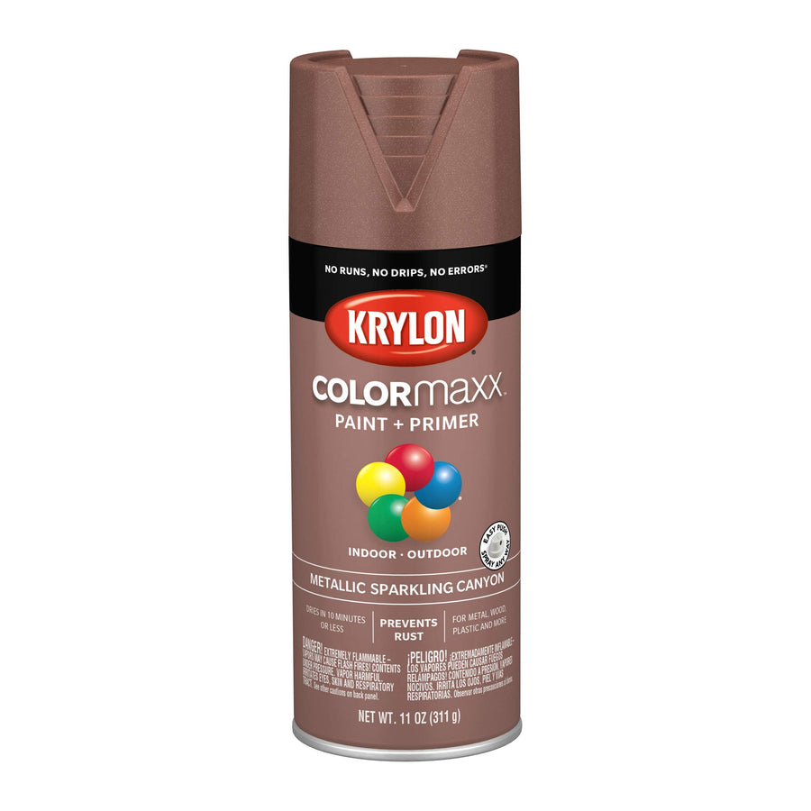 Krylon COLORmaxx 5586, Sparkling Canyn, Metallic-12 Ounce Aerosol Paint, 11 Ounce (Pack of 1), Red Oxide