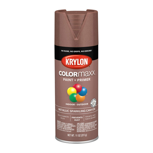 Krylon COLORmaxx 5586, Sparkling Canyn, Metallic-12 Ounce Aerosol Paint, 11 Ounce (Pack of 1), Red Oxide