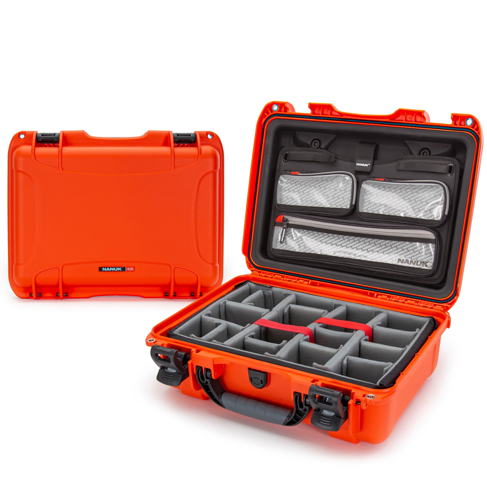 Pro Photo Kit NANUK 925 – Waterproof Travel Camera Hard Case with Padded Dividers & Lid Organizer, 18.7” x 14.8” x 7”, Dustproof & Impact-Resistant Airline Carry-On Approved – Orange