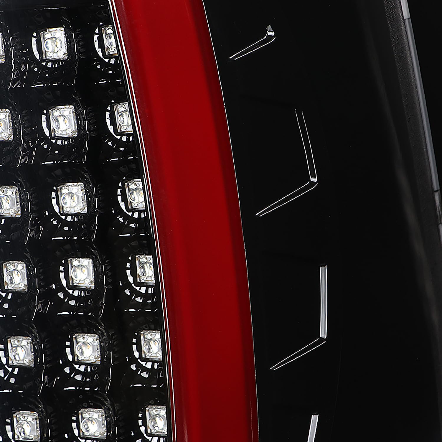 Jet Black LED Bar Tail Lights SPEC-D TUNING Compatible with 2002-2006 Dodge Ram 1500/2500/3500, Left + Right Pair Assembly