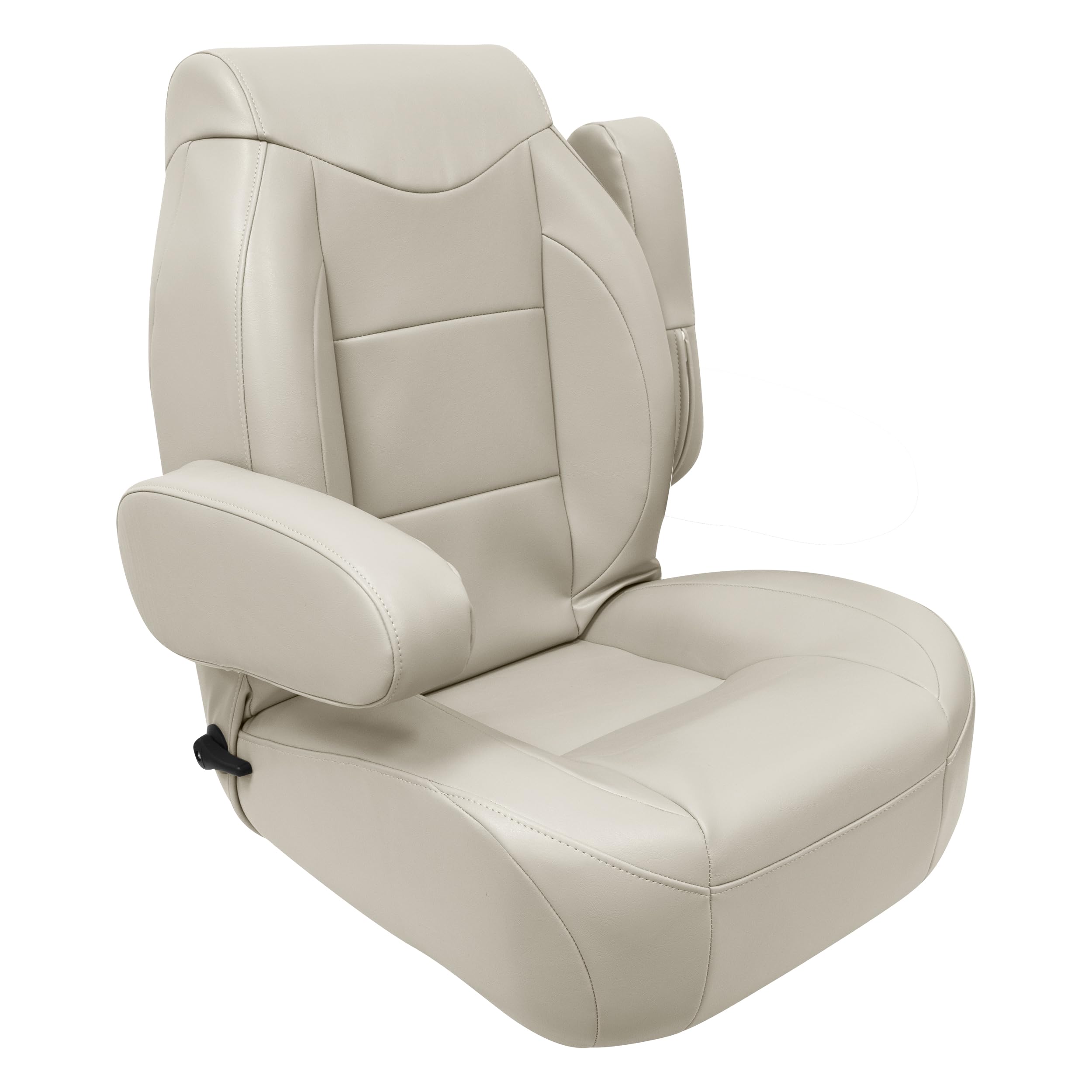 High Back Wise 3126-990 Premier Pontoon/Boat Reclining Helm with Flip Up Arm Rests - Platinum