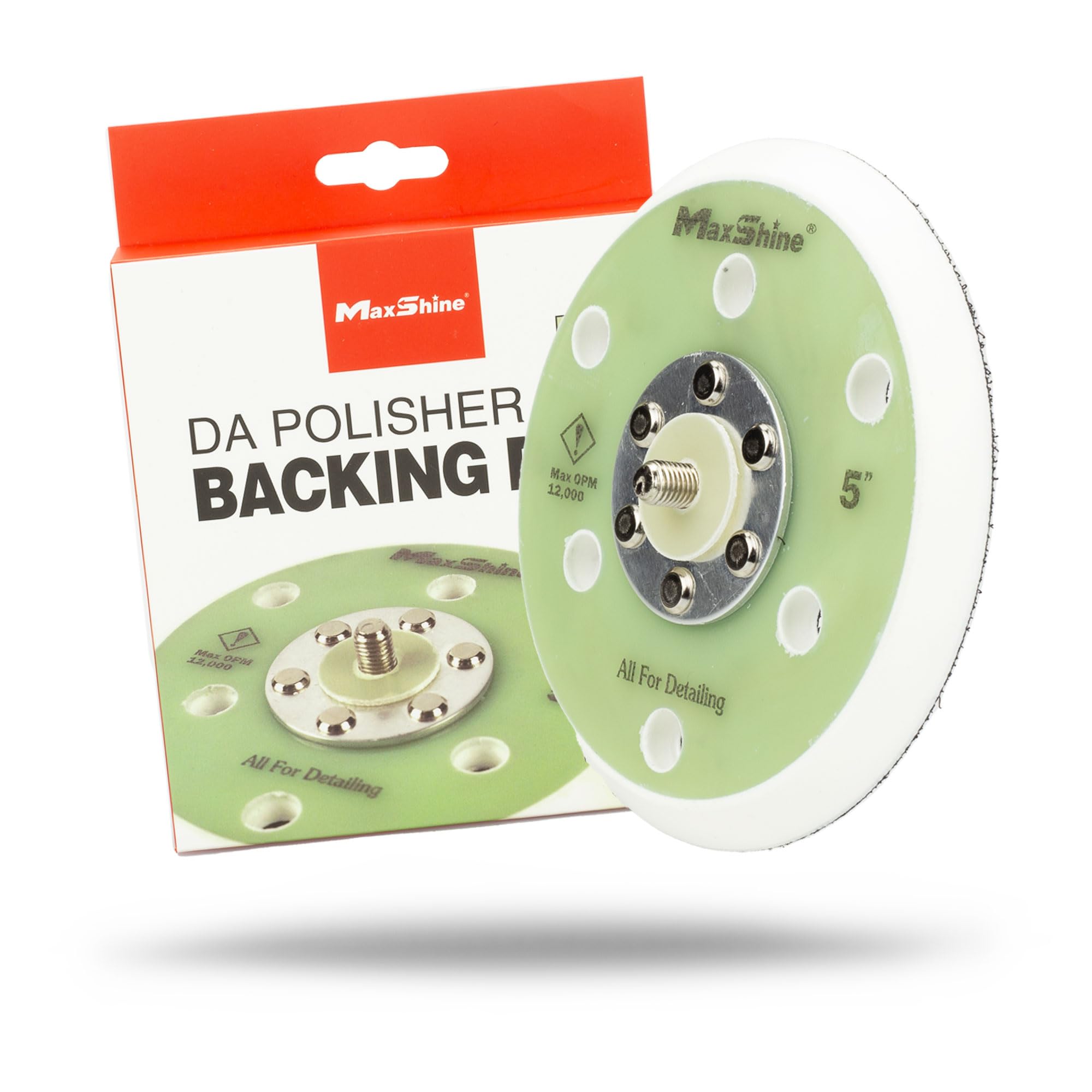 5" Maxshine Universal Hook & Loop Dual Action Backing Plate – Fits DA Polishers with 5/16" Thread – Supports Up to 10,000 OPM – Compatible with M8S V2 & High-Speed DA Polishers