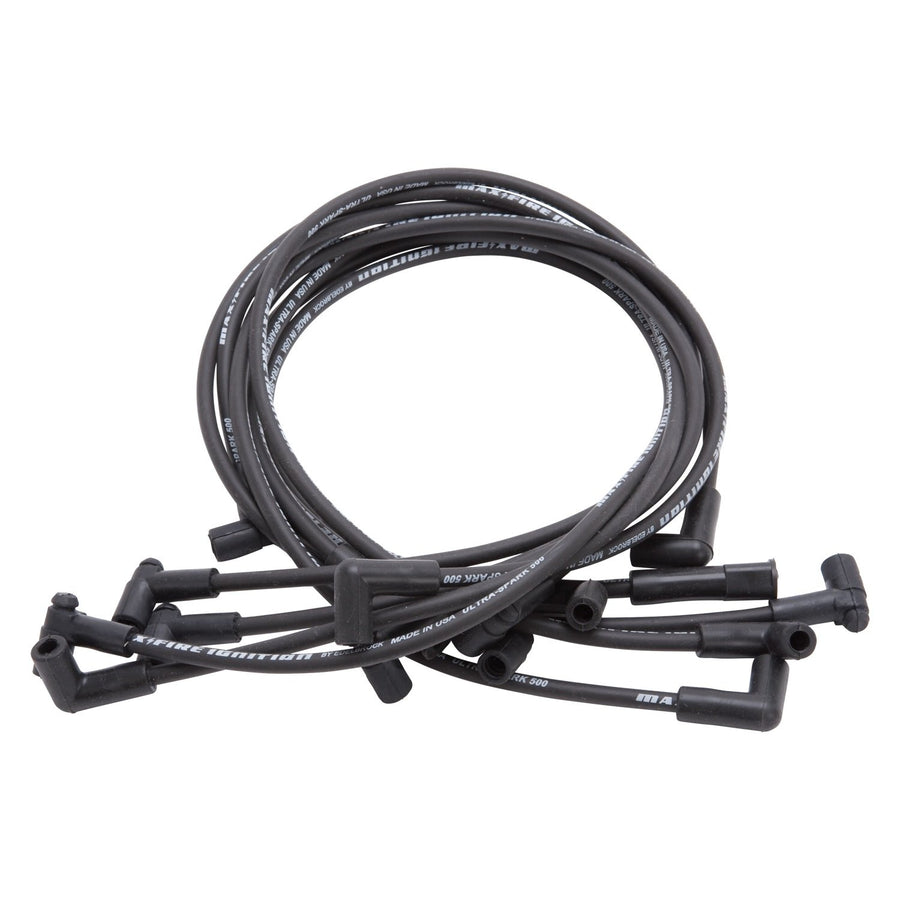 Edelbrock Spark Plug Wire Set 22703 SBC 78-86 V8 HEI 500 ohm Resistance Black (Set of 8)