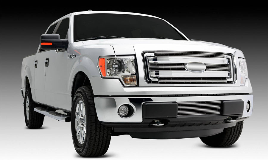 T-Rex Grilles XLT Billet Grille, 2013-2014 F-150, Polished, 4 Pc, Overlay - PN #21573, black