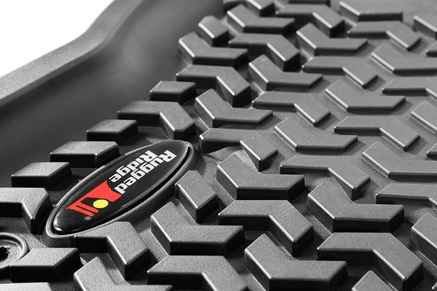Front Floor Liners Rugged Ridge for Ford F-150 | Pair, All-Terrain, Black | 82902.33 | Fits 2015-2020 Ford F-150/Raptor Extended Cab/SuperCrew Cab