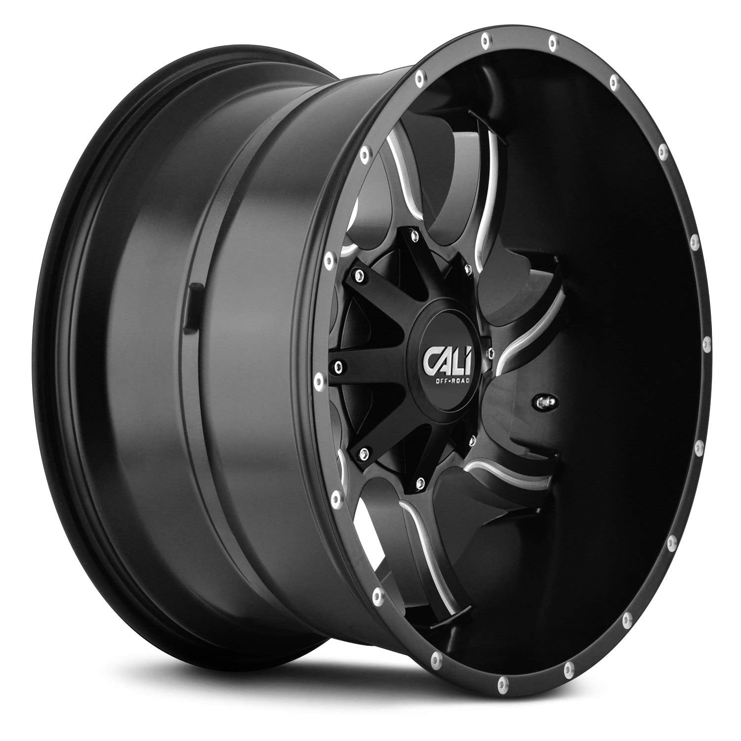 OFF-ROAD CALI TWISTED-9102 22X12 6X135/6X139.7-47ET 106CB SATIN BLACK/MILLED SPOKES