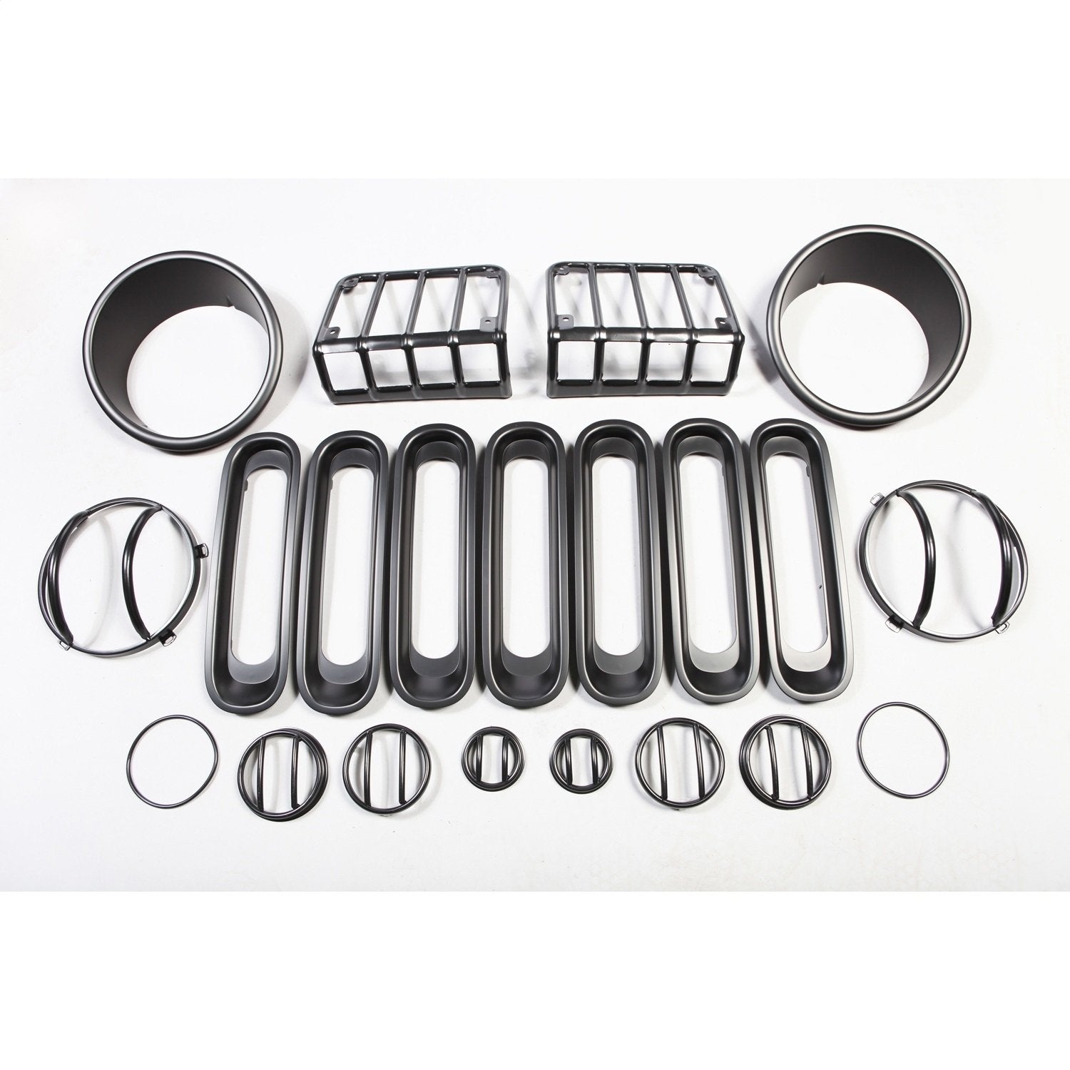 Euro Guard Kit, Rugged Ridge, Black, 19 Piece | 12496.05 | Fits 2007-2018 Jeep Wrangler JK