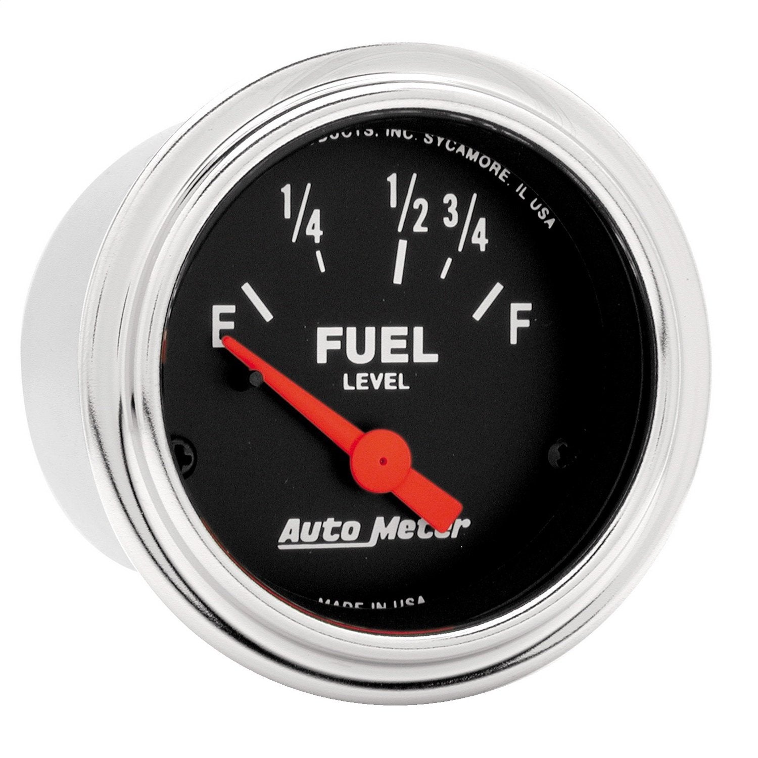 Electric Fuel Level Gauge Auto Meter 2515 Traditional Chrome