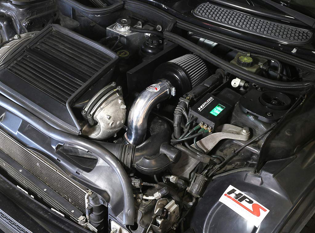HPS Performance Shortram Black Air Intake Kit + Heat Shield Cool Ram Compatible for 2002-2007 Mini Cooper S 1.6L Supercharged JCW, 827-544WB