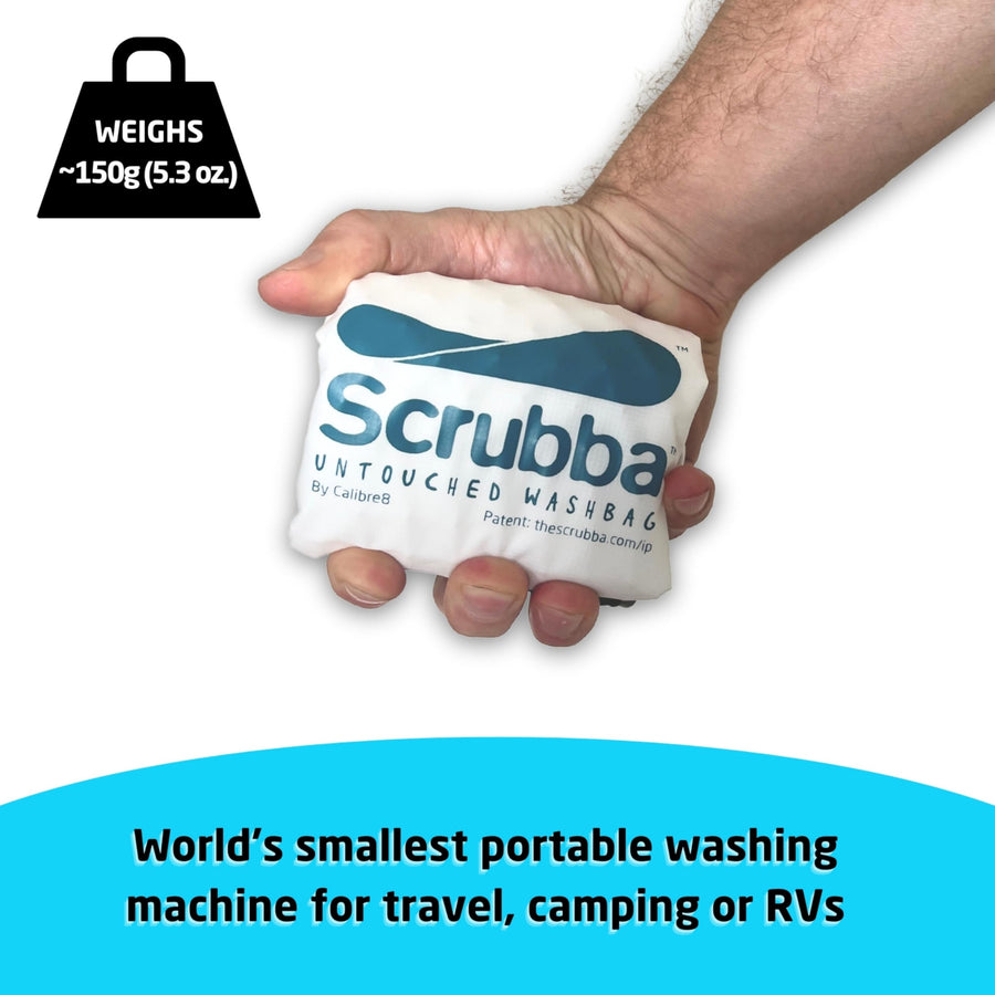 Scrubba Wash Bag Untouched - Portable Washing Machine - Eco-Friendly Manual Washing Machine for Travel, Camping, Baby Clothes - Travel Essentials, Gift - use with Laundry Detergent, & Sheets - 5.3 oz.